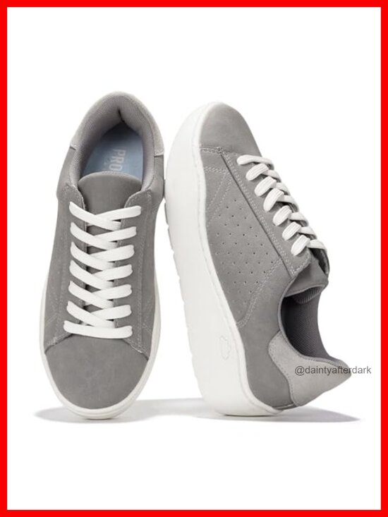 Shoes - Women's Platform Sneakers - Memory Foam Insole, Wedge Heel, Non-Slip, 1.9" Sole